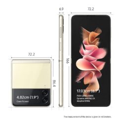 SAMSUNG Z Flip 3 - 5G Cream Size Details