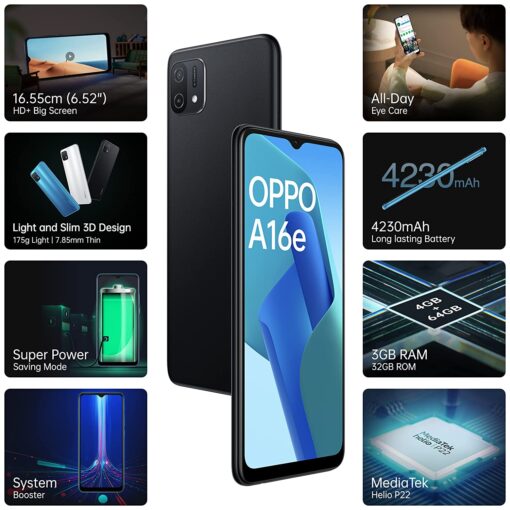 Oppo A16E (3GB Memory 32GB Storage Midnight Black Features