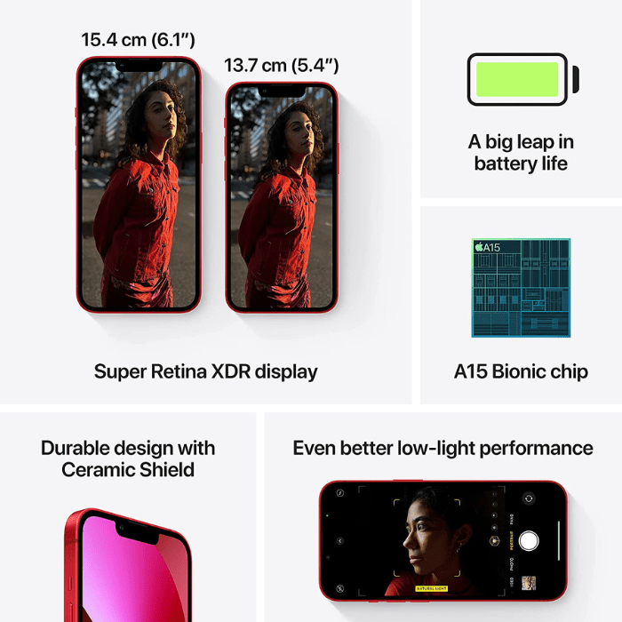 Apple iPhone 13 Mini 256GB Red Cardless EMI- Ampro