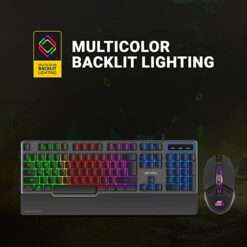 ANT ESPORTS KM 540 Gaming Backlit Keyboard and Mouse Combo, LED Wired Gaming Keyboard, Ergonomic & Wrist Rest Keyboard, Programmable Gaming Mouse for PC/Laptop/Mac – Black
