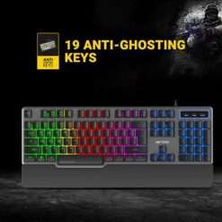 ANT ESPORTS KM 540 Gaming Backlit Keyboard and Mouse Combo, LED Wired Gaming Keyboard, Ergonomic & Wrist Rest Keyboard, Programmable Gaming Mouse for PC/Laptop/Mac – Black