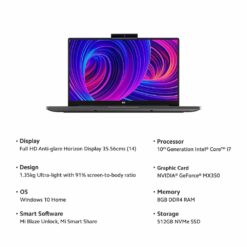 Mi Notebook Horizon Edition 14 Intel Core i7-10510U IDFC Cardless EMI