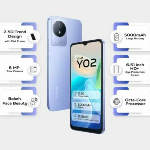 Vivo Y02 3GB 32GB Orchid Blue Debit Card EMI