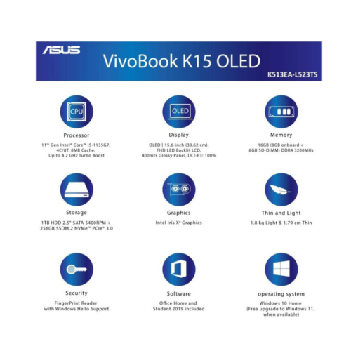ASUS VivoBook K15 OLED Intel Core i5 11th Gen HDFC Flexipay