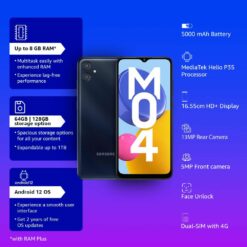 Samsung Galaxy M04 4GB 128GB Mobile on No Cost EMI