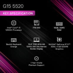 Dell G15-5520 Core i5-12500H 16GB/1TB Gaming Laptop