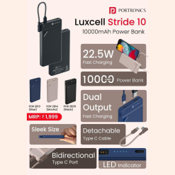 Portronics Luxcell Stride 10 Power Bank