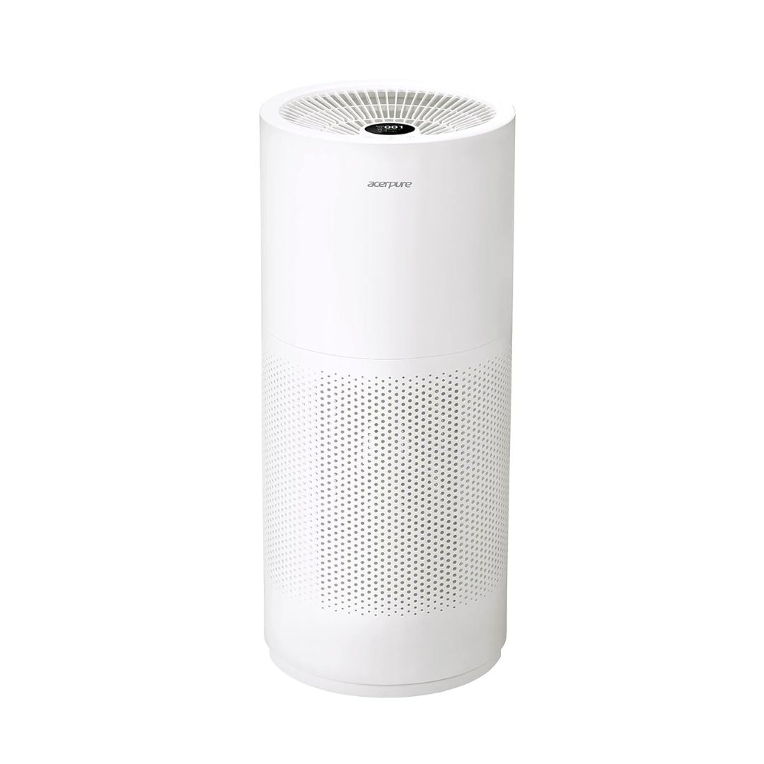 Acerpurepro Air Purifier P2 with 4-in-1 HEPA filter, 45 m² room coverage, 25 dB quiet mode, safety lock, and 1-year warranty at best price online.