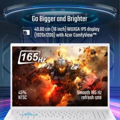 Acer Nitro Lite Gaming Laptop on EMI with Intel Core i5 13th Gen, 16GB DDR5 RAM, 512GB SSD, RTX 4050 6GB, 16-inch WUXGA 165Hz, Windows 11 Home, Pearl White