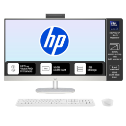 HP 27-cr1027in All-in-One Desktop (Intel Core Ultra 5, 16GB DDR5 RAM, 1TB SSD, 27 inch FHD, Windows 11, MS Office 2024, Integrated Graphics, Shell White)