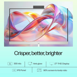 HP 27 inch All-in-One Desktop on Easy EMI, This HP 27-cr1027in All-in-One Desktop comes with Intel Core Ultra 5, 16GB DDR5 RAM, 1TB SSD and 27 inch Screen