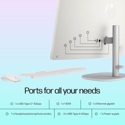 HP 27 inch All-in-One Desktop on Easy EMI, This HP 27-cr1027in All-in-One Desktop comes with Intel Core Ultra 5, 16GB DDR5 RAM, 1TB SSD and 27 inch Screen