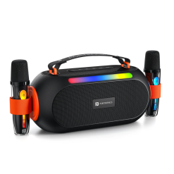 Portronics 25W Apollo 20 Wireless Bluetooth Portable Speaker price in India with karaoke mics, deep bass, RGB lights, EMI and Debit Card EMI available.