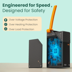 Portronics Halley 20K 65W fast charging powerbank with 20000mAh capacity, dual Type-C PD ports, LED display, and safe charging. Buy online in India.