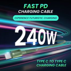 Portronics Konnect X 1M Type C To Type C 240W Fast Charging Cable price in India. Fast charging, durable nylon design, EMI and Debit Card EMI available.
