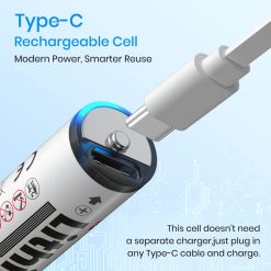 Portronics Lithius AA Rechargable Battery Type-C with 2220mWh capacity and 1.5V output. Buy online in India with fast Type-C charging.