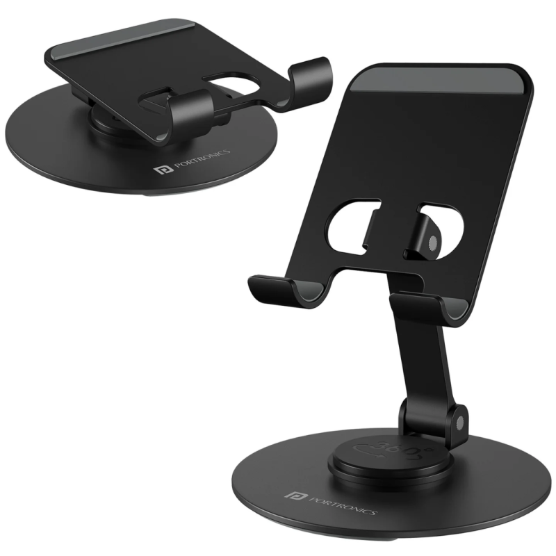 Portronics Mobot 4 universal mobile holding stand price in India. Adjustable, aluminum body, foldable design with EMI and Debit Card EMI options.