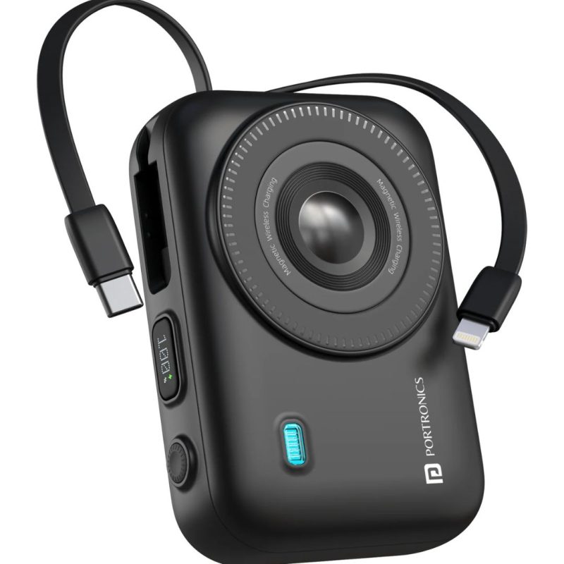 Portronics Power Shutter 20k 20000mah Powerbank Price in India with 15W wireless charging, 22.5W fast output, LED display. Buy online with warranty.