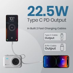 Portronics Power Shutter 20k 20000mah Powerbank Buy Online with 15W wireless charging, 22.5W fast output, LED display. Buy online with warranty.