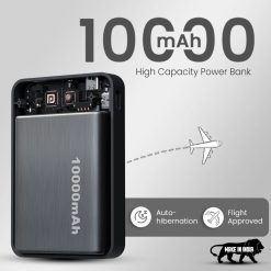 Portronics Revvo 10k 10000mah Wireless Powerbank with 15W wireless charging, 20W fast wired output, MagSafe stand, and LED display. Buy online in India.