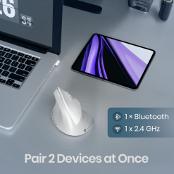 Portronics Toad Ergo 4 rechargeable vertical mouse for laptop in India. Ergonomic design, dual connectivity, adjustable DPI, EMI and Debit Card EMI.