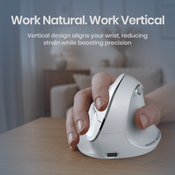 Portronics Toad Ergo 4 rechargeable vertical mouse for laptop in India. Ergonomic design, dual connectivity, adjustable DPI, EMI and Debit Card EMI.