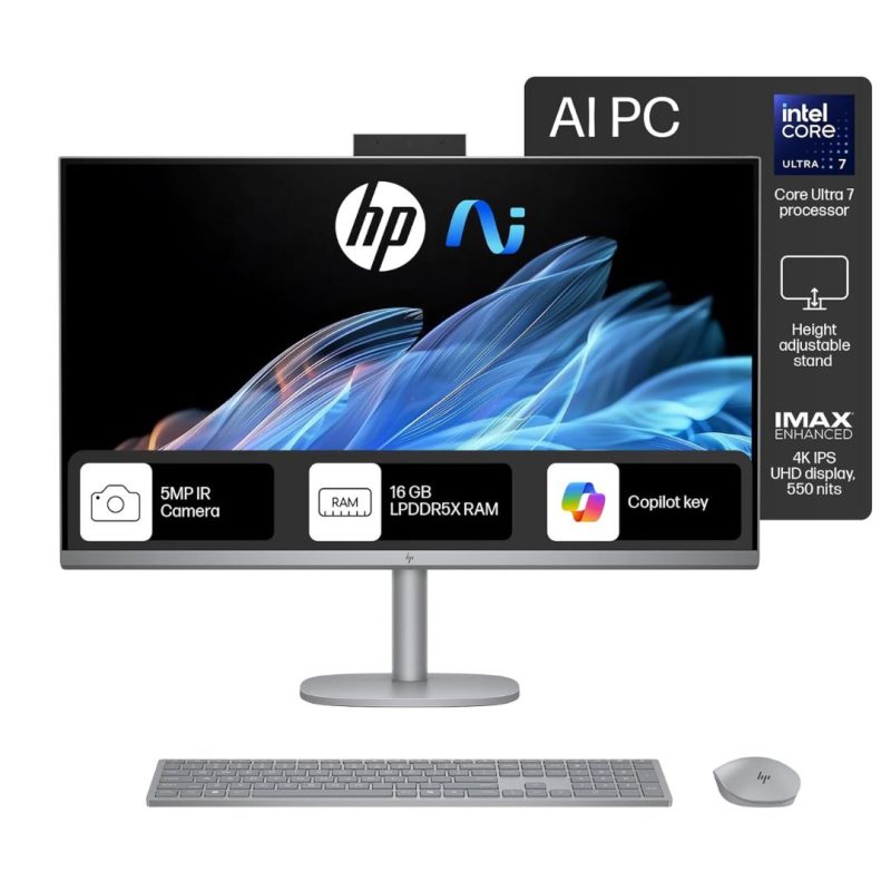 Buy HP Intel Ultra 7 All-in-One PC online on emi with 16GB RAM, 1TB SSD, 32-inch FHD Display, Visit Ampro.in for best Deals, Cardless EMI also Available