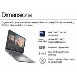 HP ZBook Fury G1i 16 Mobile Workstation PC, HP ZBook Fury 16 G1i Intel Ultra 9 RTX PRO 4000 16GB Graphics. 16