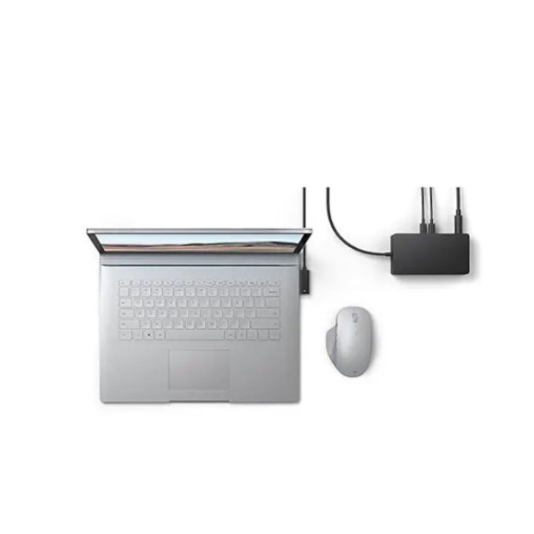 This Microsoft Surface W8Z-00015 Docking Station 2 comes with 199W Power Supply, Dual 4K Support, USB-C & USB-A Ports, You can buy it online in India