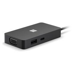 Buy Microsoft 1E4-00005 USB-C Travel Hub Dock with HDMI, VGA, and Gigabit Ethernet. Lightweight, compact, and ideal for business travel. 1-year warranty.