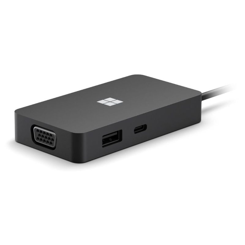 Buy Microsoft 1E4-00005 USB-C Travel Hub Dock with HDMI, VGA, and Gigabit Ethernet. Lightweight, compact, and ideal for business travel. 1-year warranty.