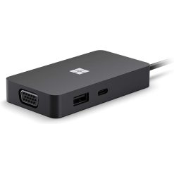 Buy Microsoft 1E4-00005 USB-C Travel Hub Dock with HDMI, VGA, and Gigabit Ethernet. Lightweight, compact, and ideal for business travel. 1-year warranty.