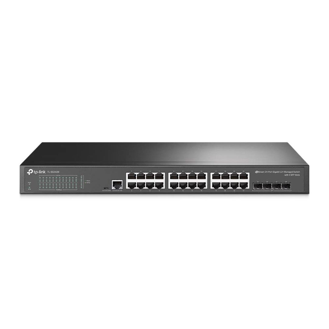 TP-Link TL-SG3428 Gigabit Switch Price in India, 24 port switch with 4 SFP slots, buy online at best price in India with EMI options.