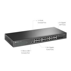 TP-Link TL-SG3428 Gigabit Switch Price in India, 24 port switch with 4 SFP slots, buy online at best price in India with EMI options.
