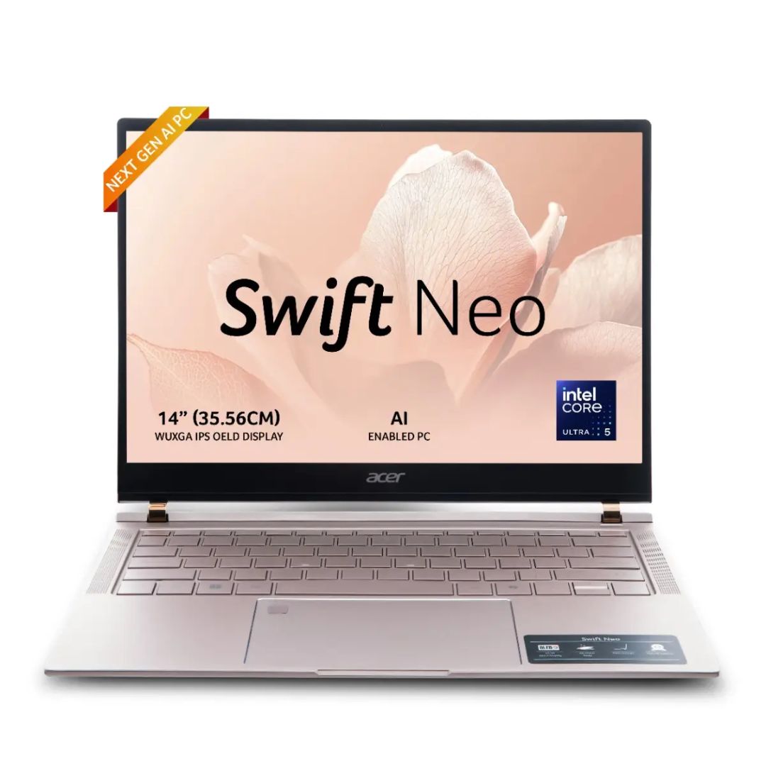 Acer Swift Neo Ultra 5 Laptop EMI in India with 16GB RAM, 512GB SSD, OLED display, Win+Office 2024. Buy Online at Best Price with EMI.
