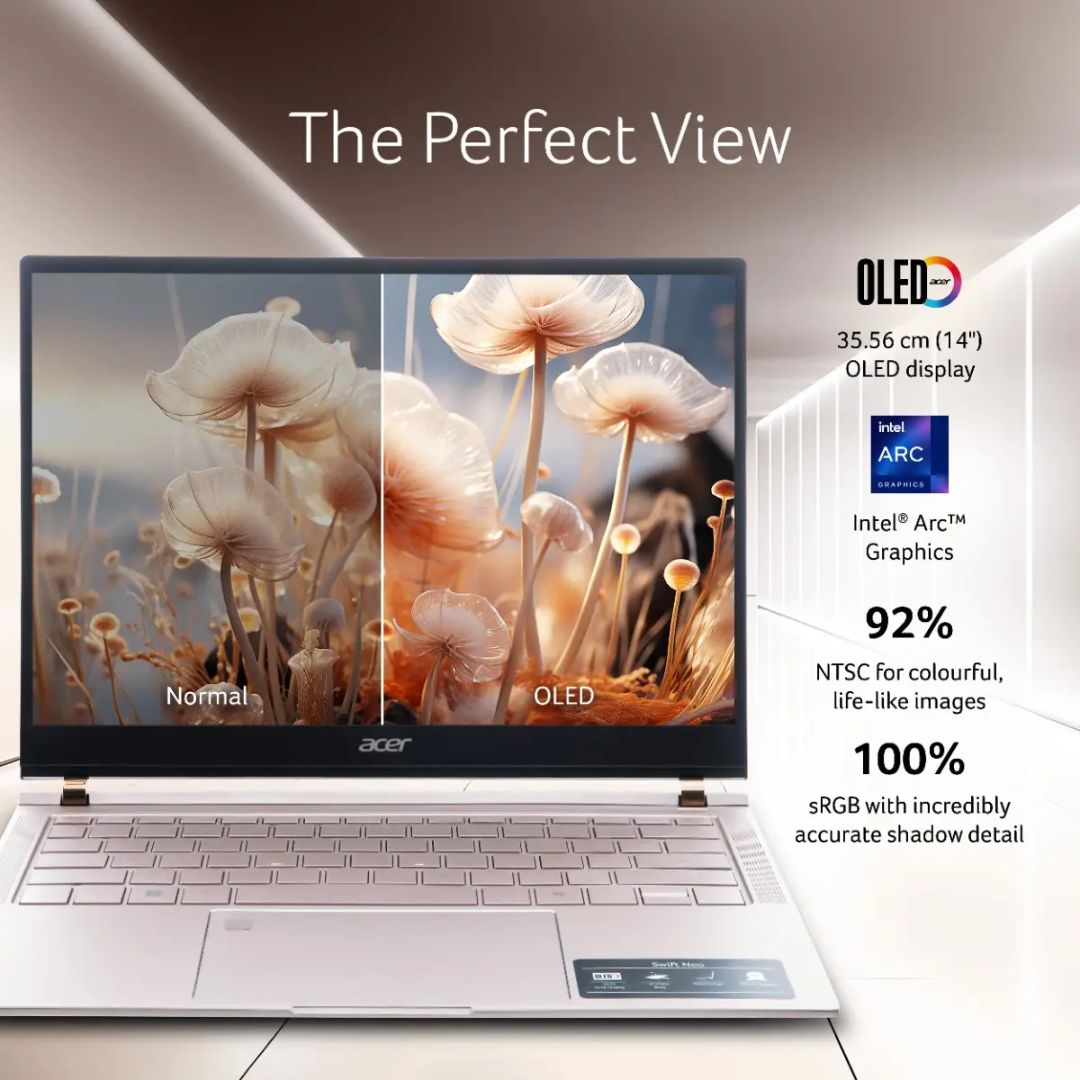 Acer Swift Neo Ultra 5 Laptop EMI in India with 16GB RAM, 512GB SSD, OLED display, Win+Office 2024. Buy Online at Best Price with EMI.