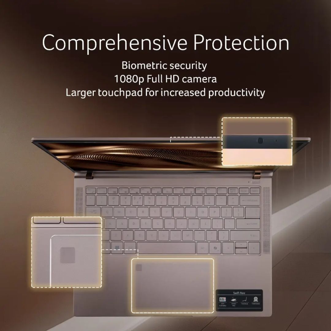 Acer Swift Neo Ultra 5 Laptop EMI in India with 16GB RAM, 512GB SSD, OLED display, Win+Office 2024. Buy Online at Best Price with EMI.