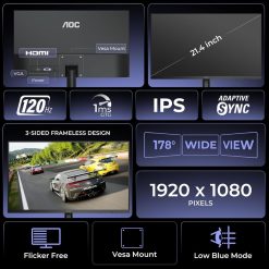 AOC 22B15H2 21.45 Inch FHD IPS 120Hz Monitor