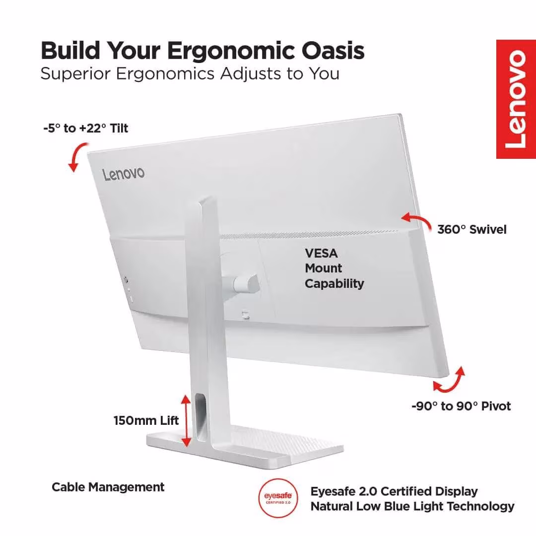 Lenovo L27h-4A 27 Inch QHD IPS 100Hz USB-C Monitor